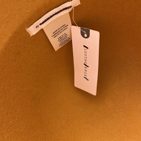 Anthropologie Mod Felt Bucket Hat TAN NWT! Yellow mustard - Picture 4 of 5